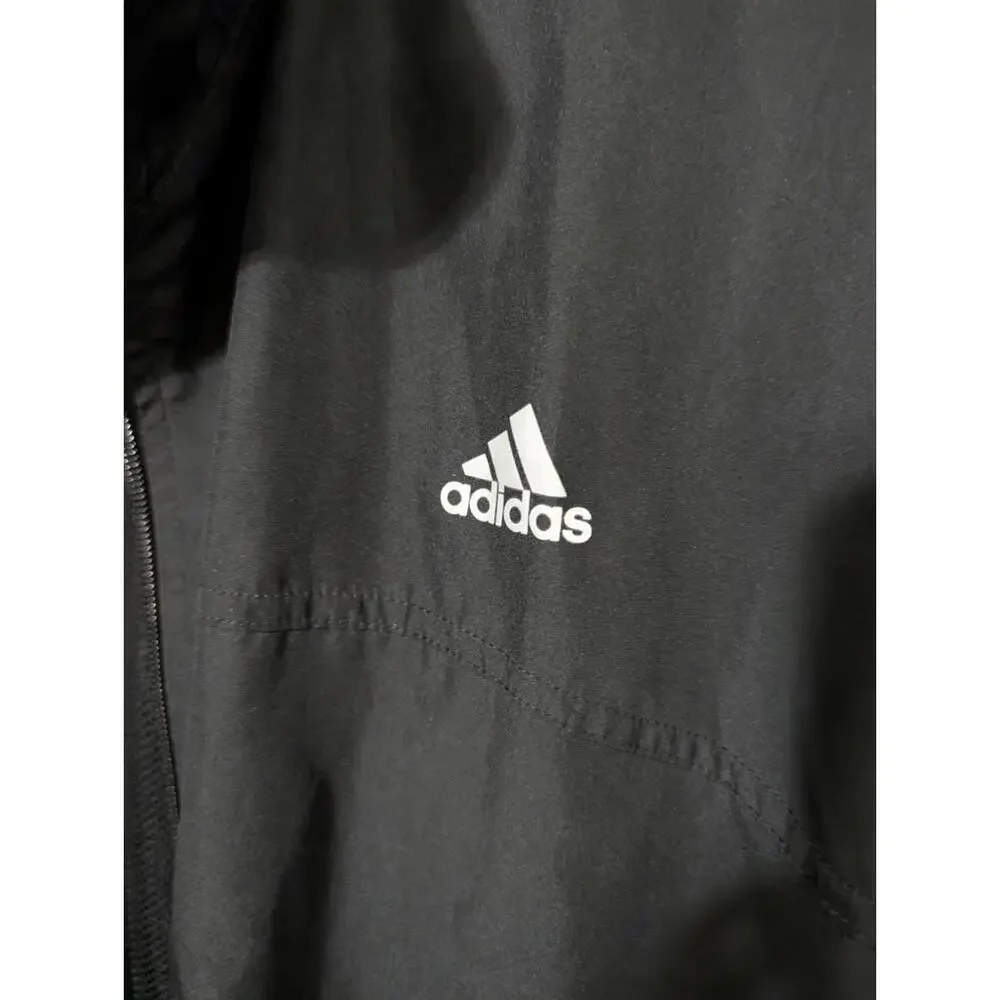 Woman's Adidas Zip Up Windbreaker‎ Golf Jacket 3 Stripes Size M NWOT